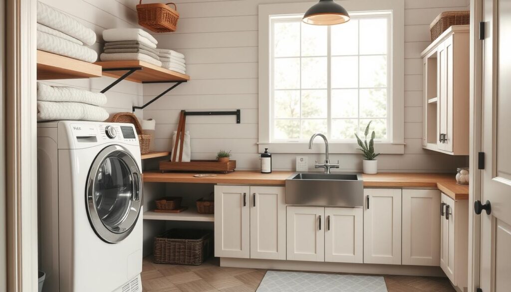 space-maximizing laundry room design